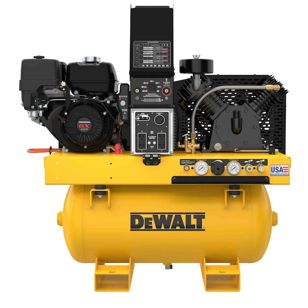 3-in-1 Two Stage Compressor 30G, 175PSI, 13.6SCFM at 100PSI, Gas, Generator 5,500W, Welder 200Amp